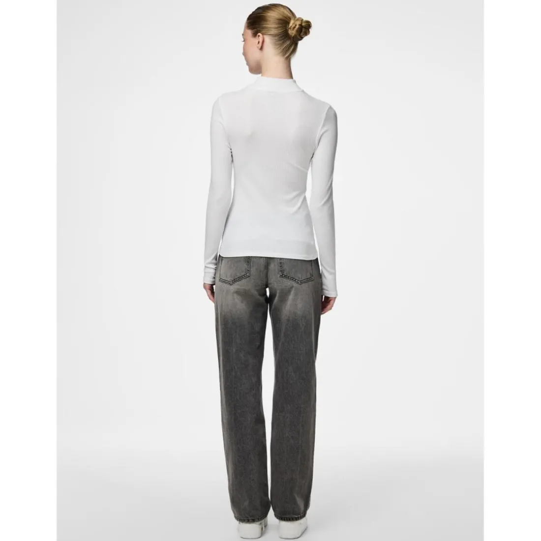 Tee shirt manches longues zippé en coton Kitte blanc Juno