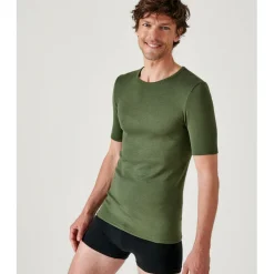 Tee Shirt pour Homme à Manches Courtes Kaki Thermolactyl