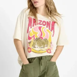 Tee-Shirt à imprimé ANEMA blanc en coton Pey