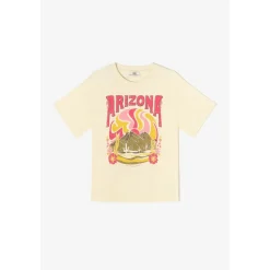 Tee-Shirt à imprimé ANEMA blanc en coton Pey