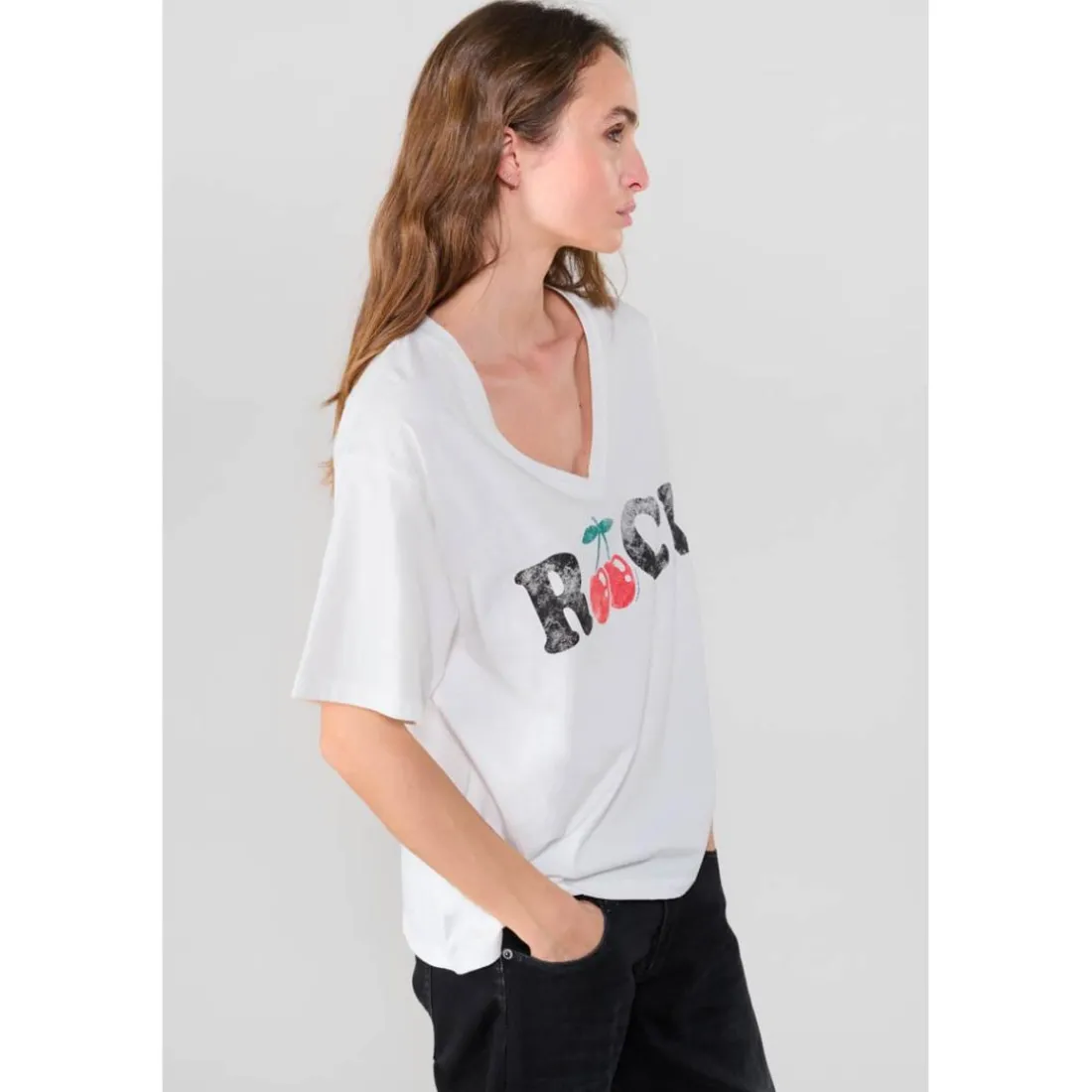 Tee-Shirt AULDI blanc Rose en coton