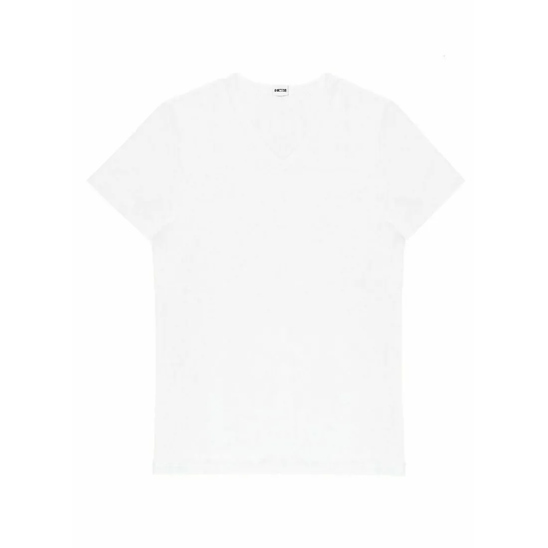 TEE-SHIRT BLANC EN COTON STRETCH COL V PROFOND – SUPREME COTTON