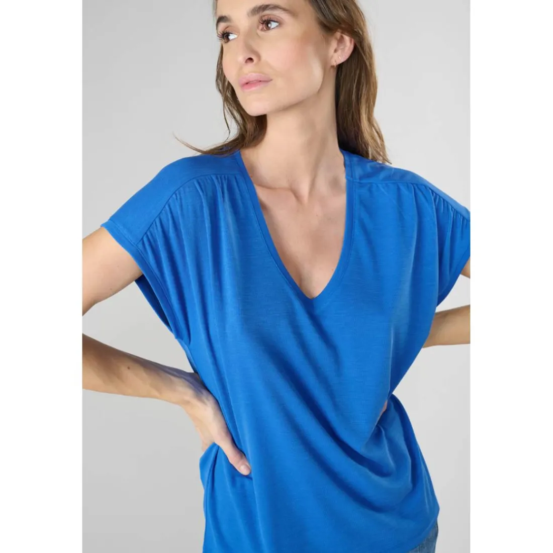 Tee-Shirt DIODIS bleu Eva en tencel