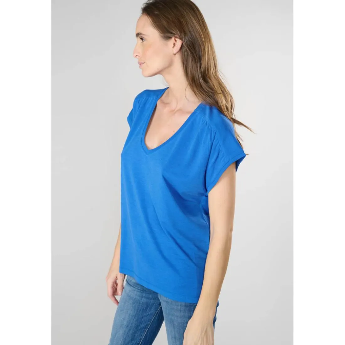 Tee-Shirt DIODIS bleu Eva en tencel