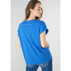 Tee-Shirt DIODIS bleu Eva en tencel