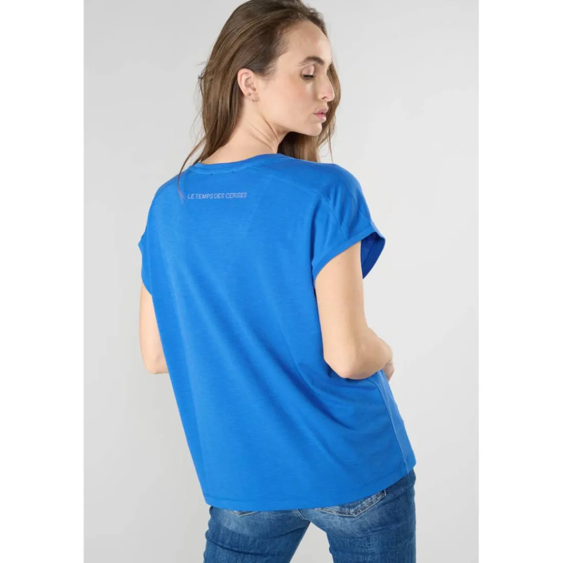Tee-Shirt DIODIS bleu Eva en tencel