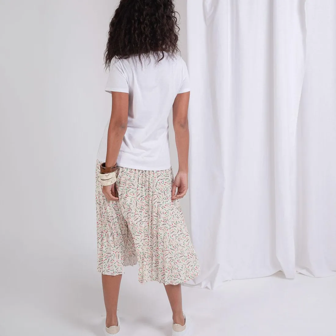 Tee-shirt en coton bio col rond Alfa blanc