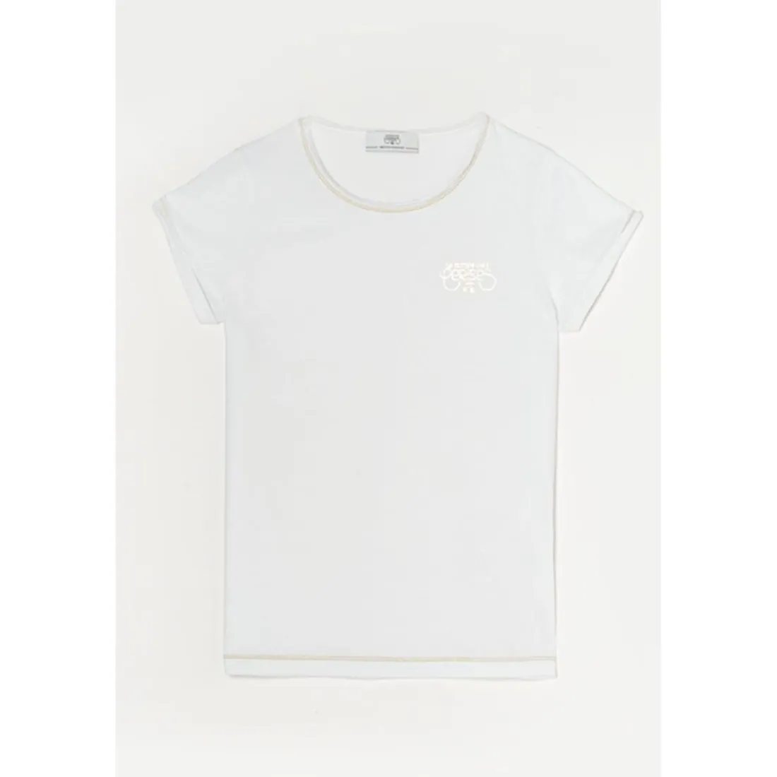 Tee-Shirt fille Smalltragi blanc en coton