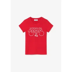 Tee-Shirt fille WANDAGI rouge en coton