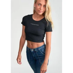 Tee-Shirt fille YUKONGI noir en coton