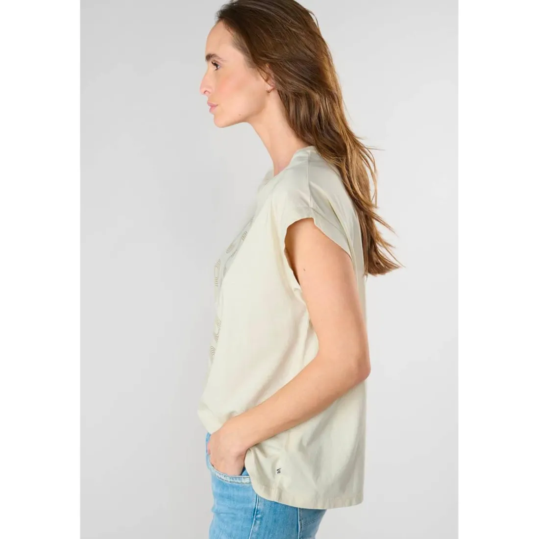 Tee-Shirt GARDENI marron en coton