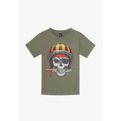 Tee-shirt garçon GIRIBO vert en coton