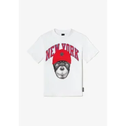 Tee-shirt garçon HIRABO blanc en coton