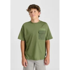 Tee-Shirt garçon MASONBO kaki en coton Sal