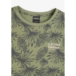 Tee-shirt garçon NORIBO kaki en coton