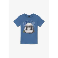 Tee-shirt garçon OLIVBO bleu en coton