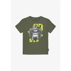 Tee-shirt garçon WUKOBO vert en coton
