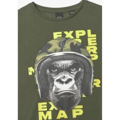 Tee-shirt garçon WUKOBO vert en coton
