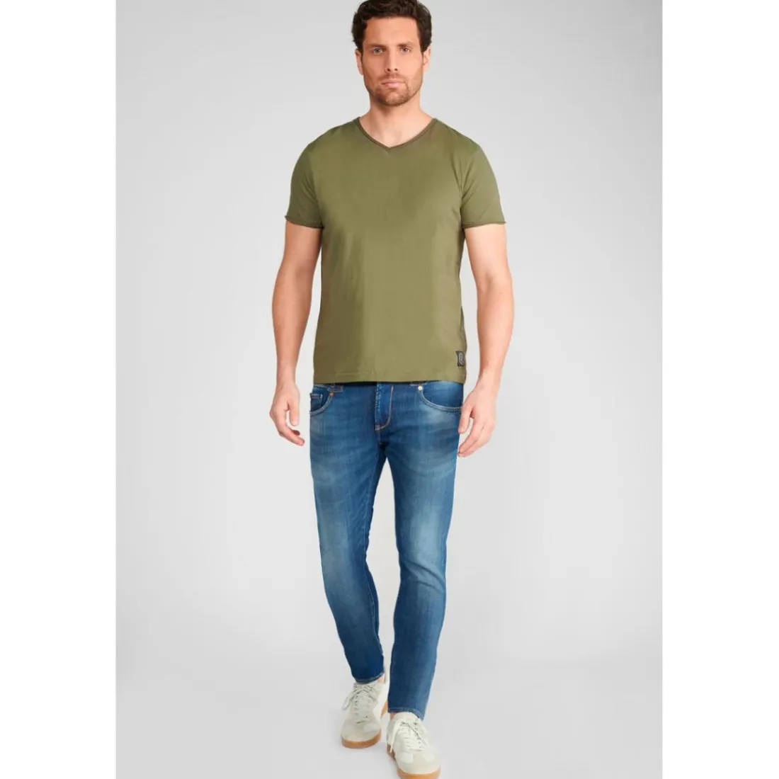 Tee-Shirt GRIBS kaki en coton