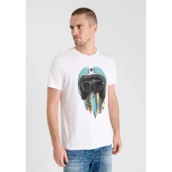 Tee-Shirt imprimé LEPIC blanc en coton Tate
