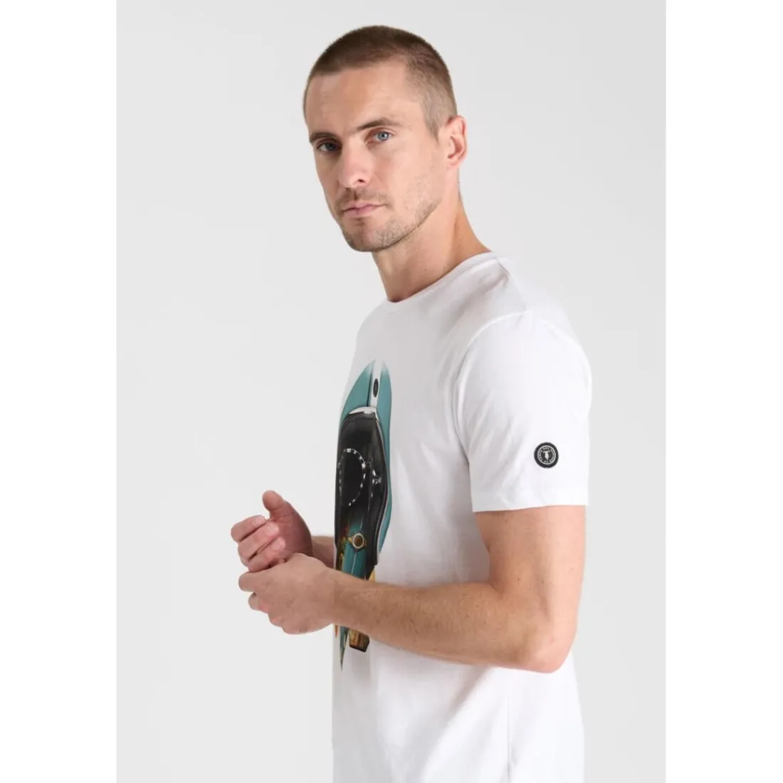 Tee-Shirt imprimé LEPIC blanc en coton Tate