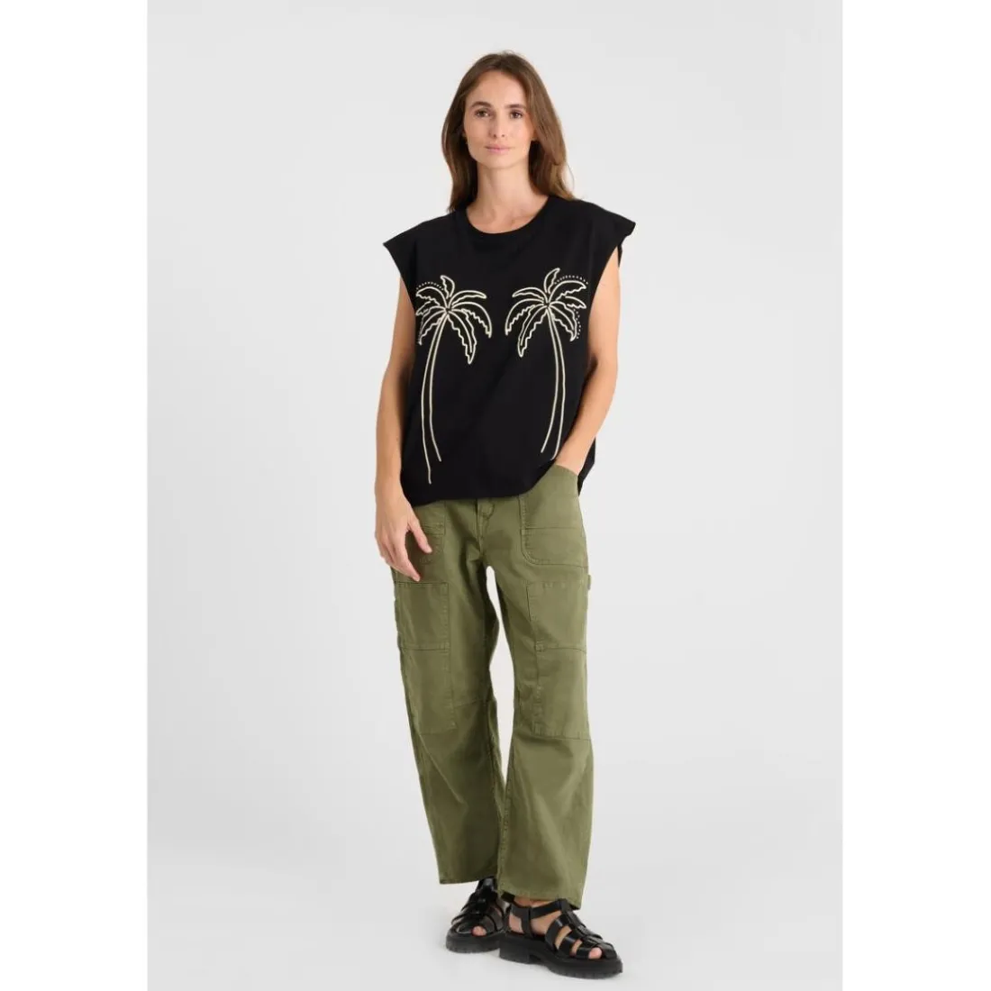 Tee-Shirt LELY noir en coton Vox