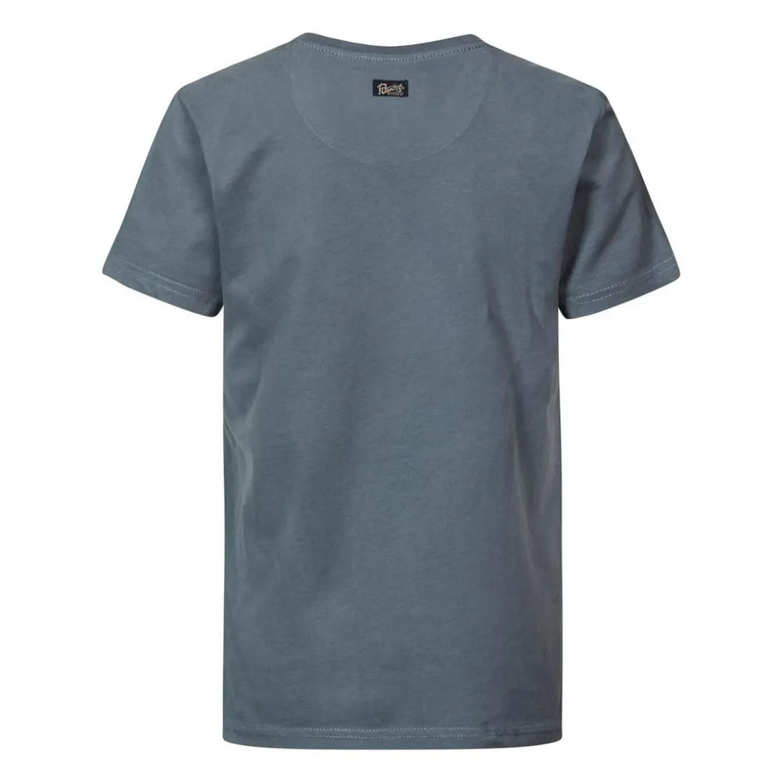 Tee-shirt manches courtes garçon gris-bleu gris foncé en coton