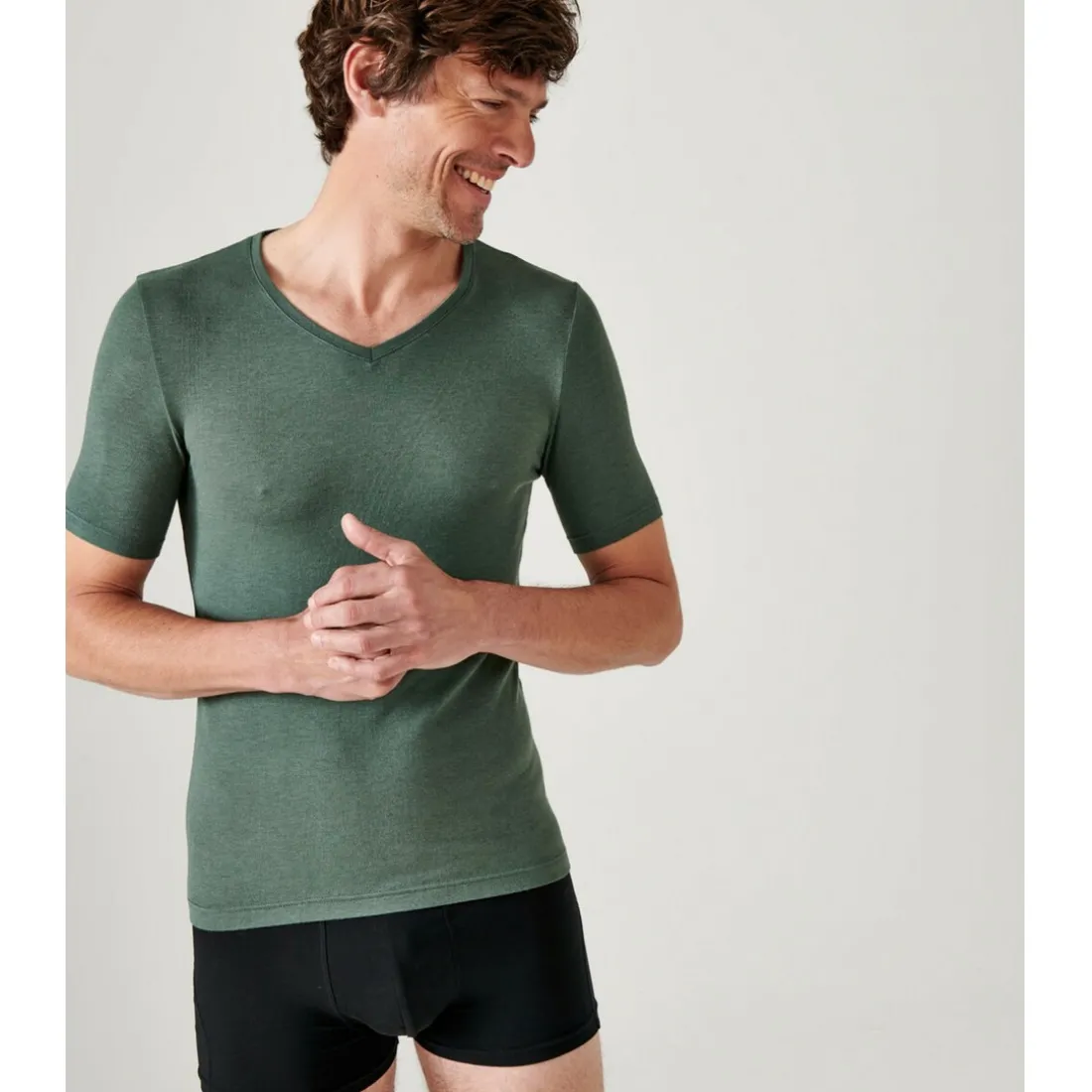 Tee-shirt Manches Courtes Vert Eucalyptus Thermolactyl