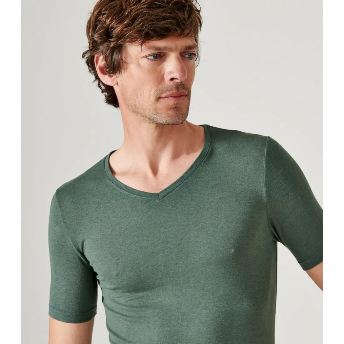 Tee-shirt Manches Courtes Vert Eucalyptus Thermolactyl