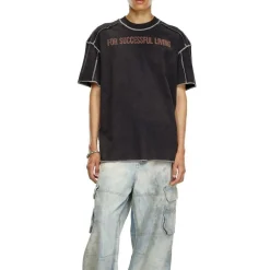 Tee-shirt manches courtes coton noir T-CRAOR