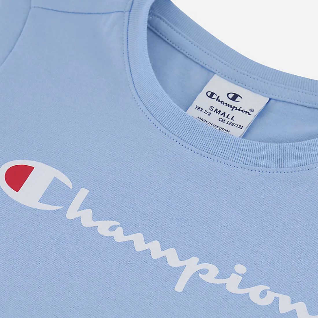 Tee-shirt manches courtes col rond bleu