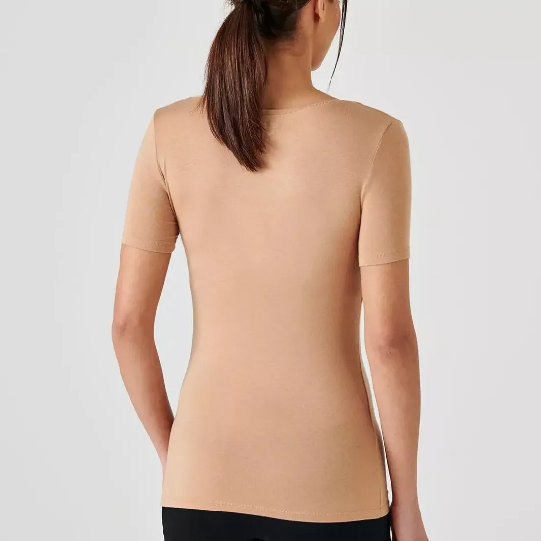 Tee-shirt manches courtes invisible ambre orange en coton