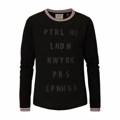 Tee-shirt manches longues voile imprimé fille Petrol Industries - Noir