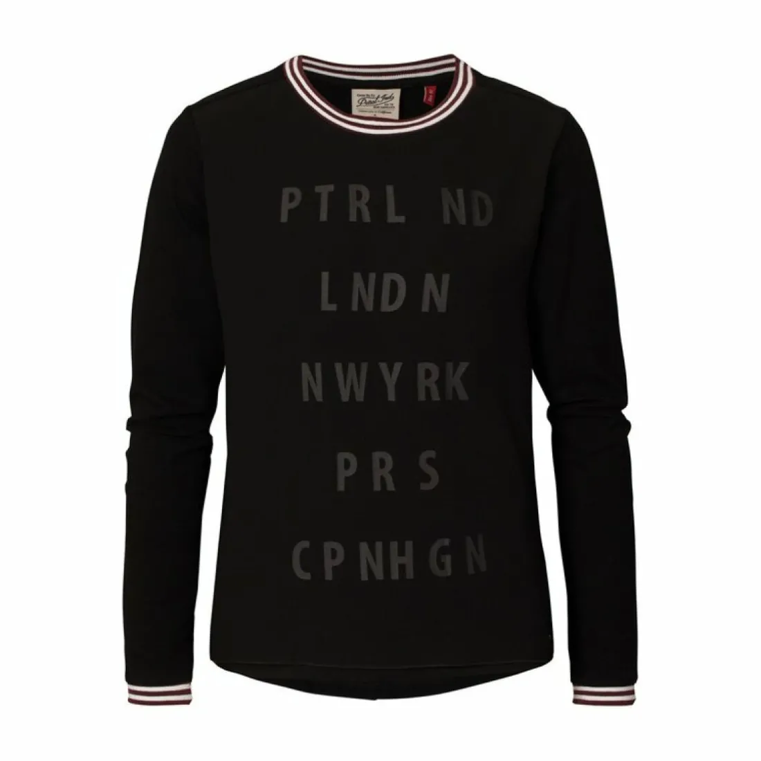 Tee-shirt manches longues voile imprimé fille Petrol Industries - Noir