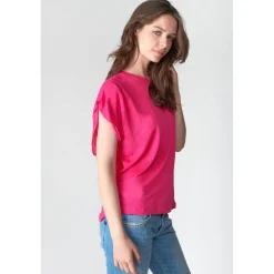 Tee-Shirt MUFLIER fuchsia en lin