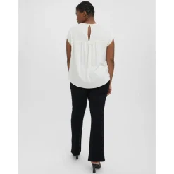 Tee-shirt regular fit col carré blanc