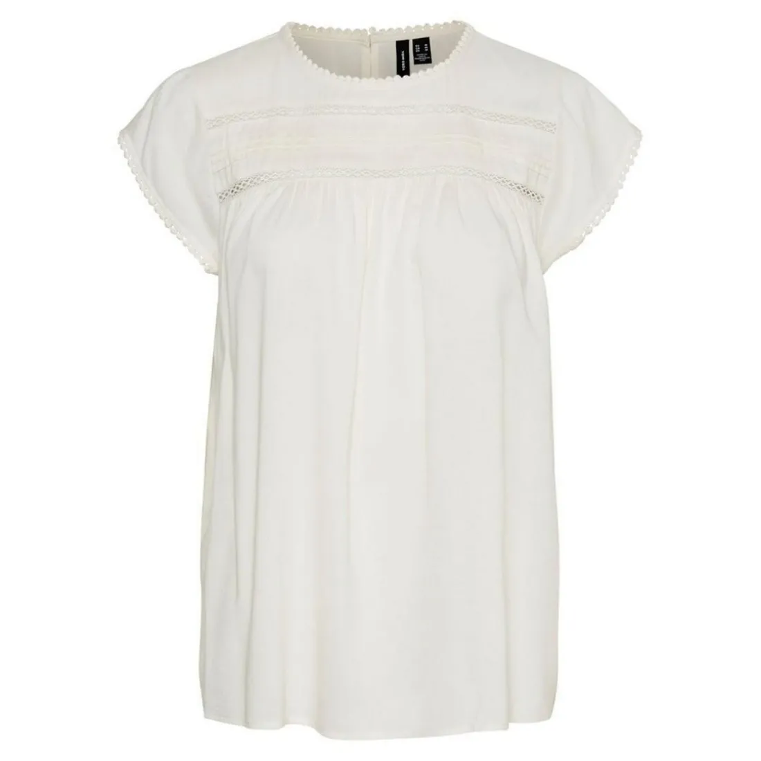 Tee-shirt regular fit col carré blanc