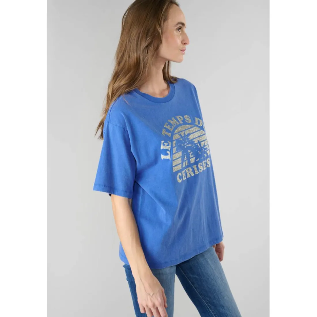 Tee-Shirt RILEY bleu Kaye en coton