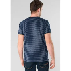 Tee-Shirt RUSEL bleu Cole en coton