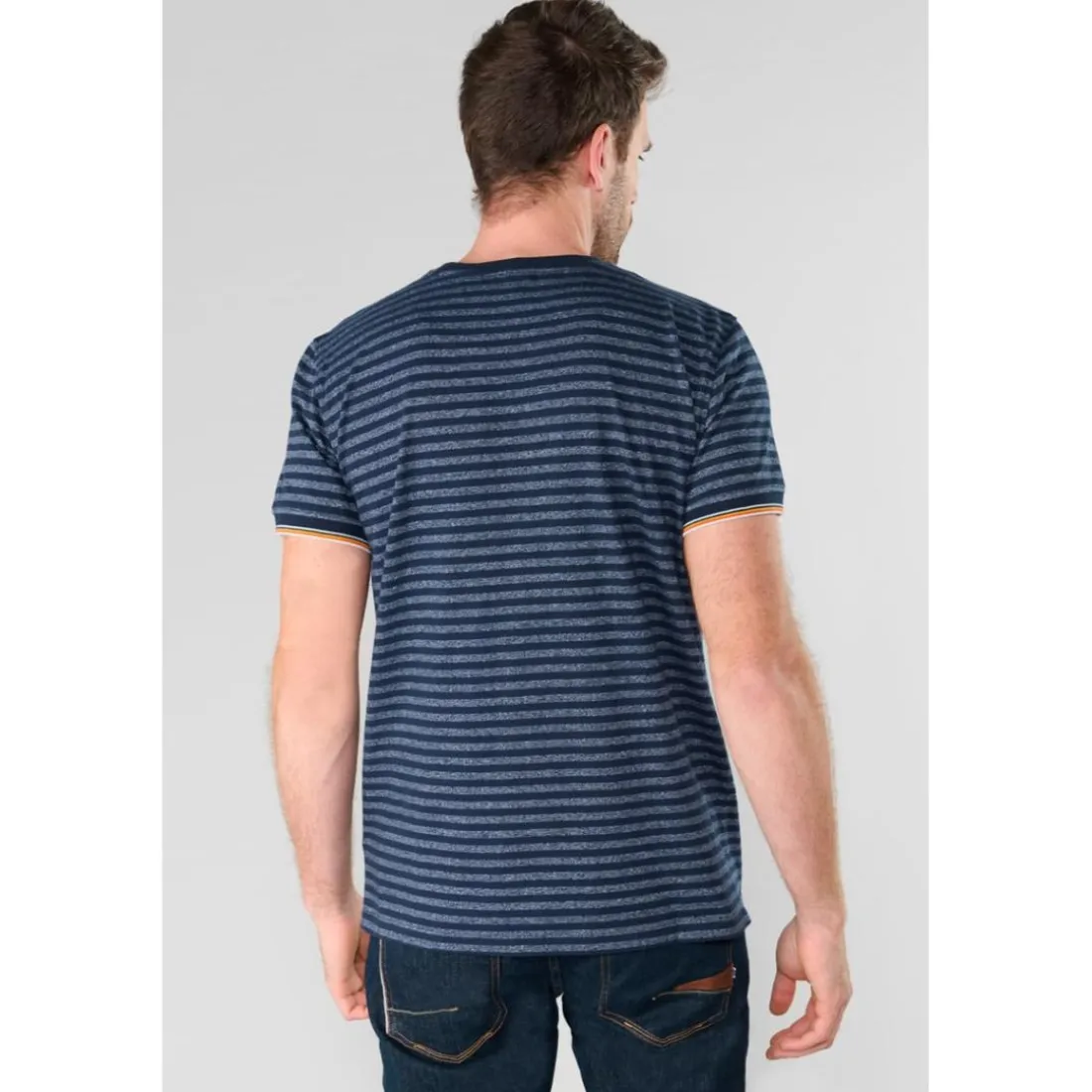 Tee-Shirt RUSEL bleu Cole en coton