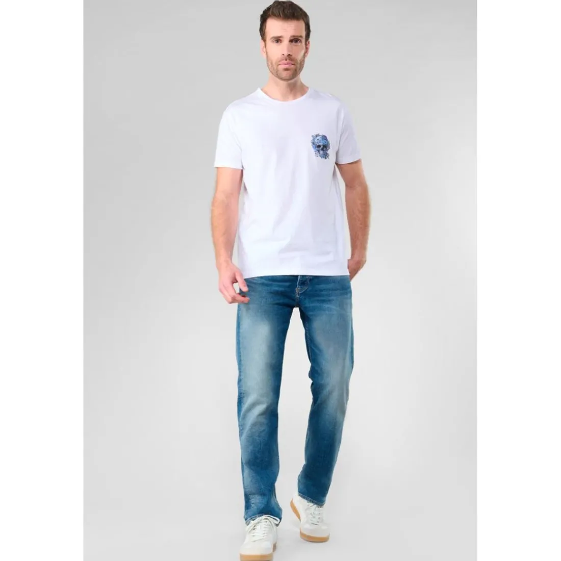 Tee-Shirt SANTIAGO blanc Udo en coton