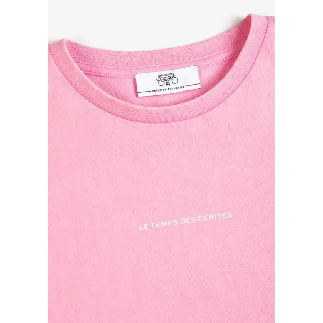 Tee-Shirt VINAGI rose en coton Sue