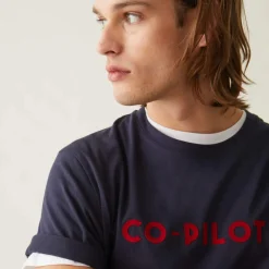 Tee-shirts Manches Courtes marine en coton