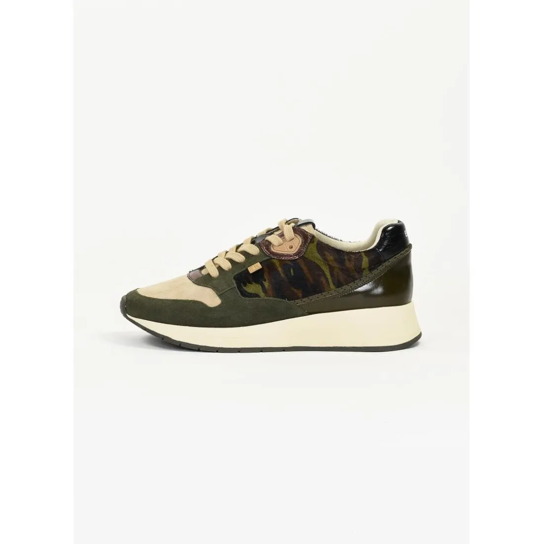 Tennis Femme en Cuir BOBBIE Kaki