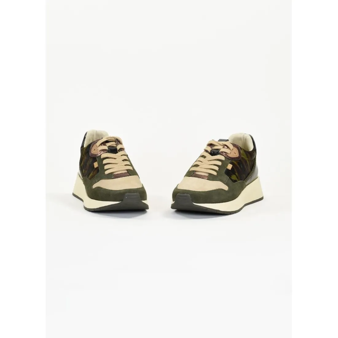 Tennis Femme en Cuir BOBBIE Kaki
