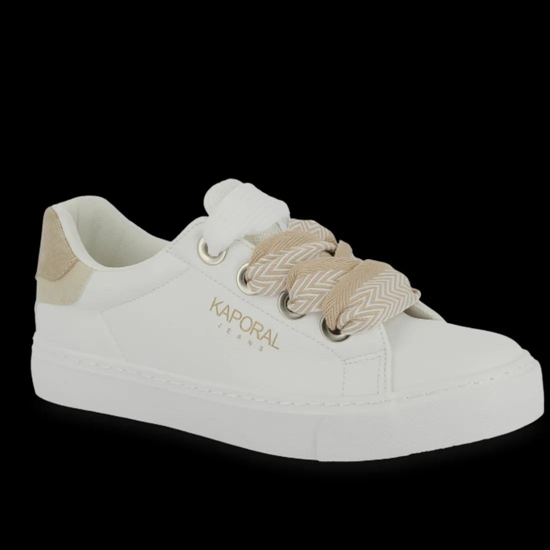 Tennis femme SEVERINE blanc et or