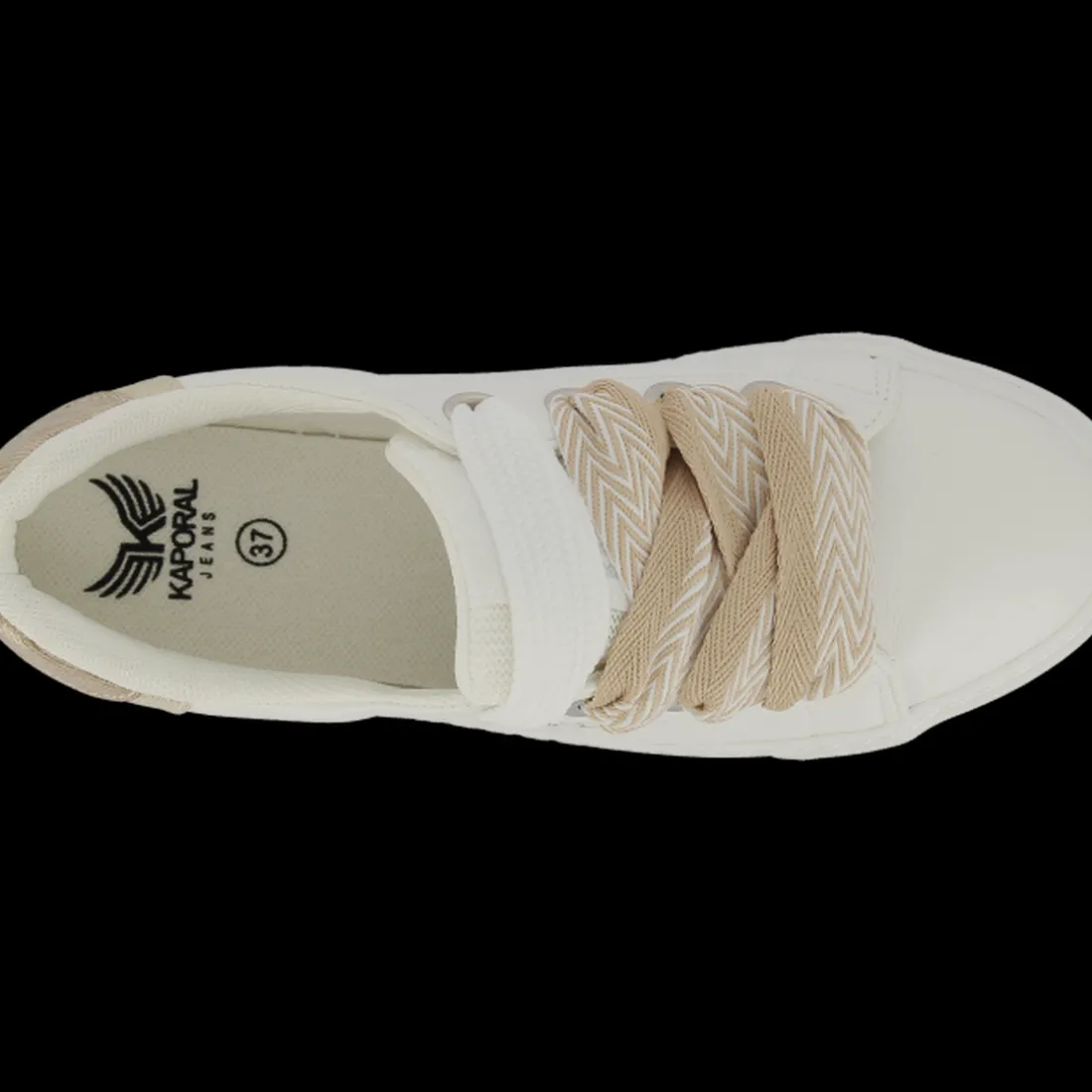 Tennis femme SEVERINE blanc et or