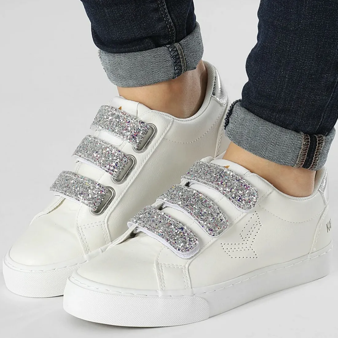 Tennis velcro femme TIPPY blanc