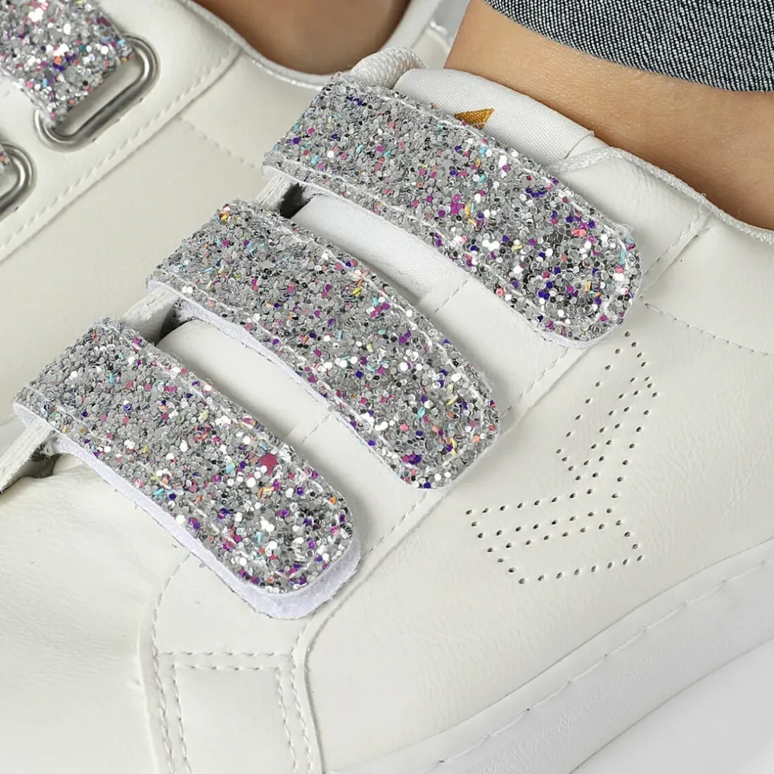 Tennis velcro femme TIPPY blanc