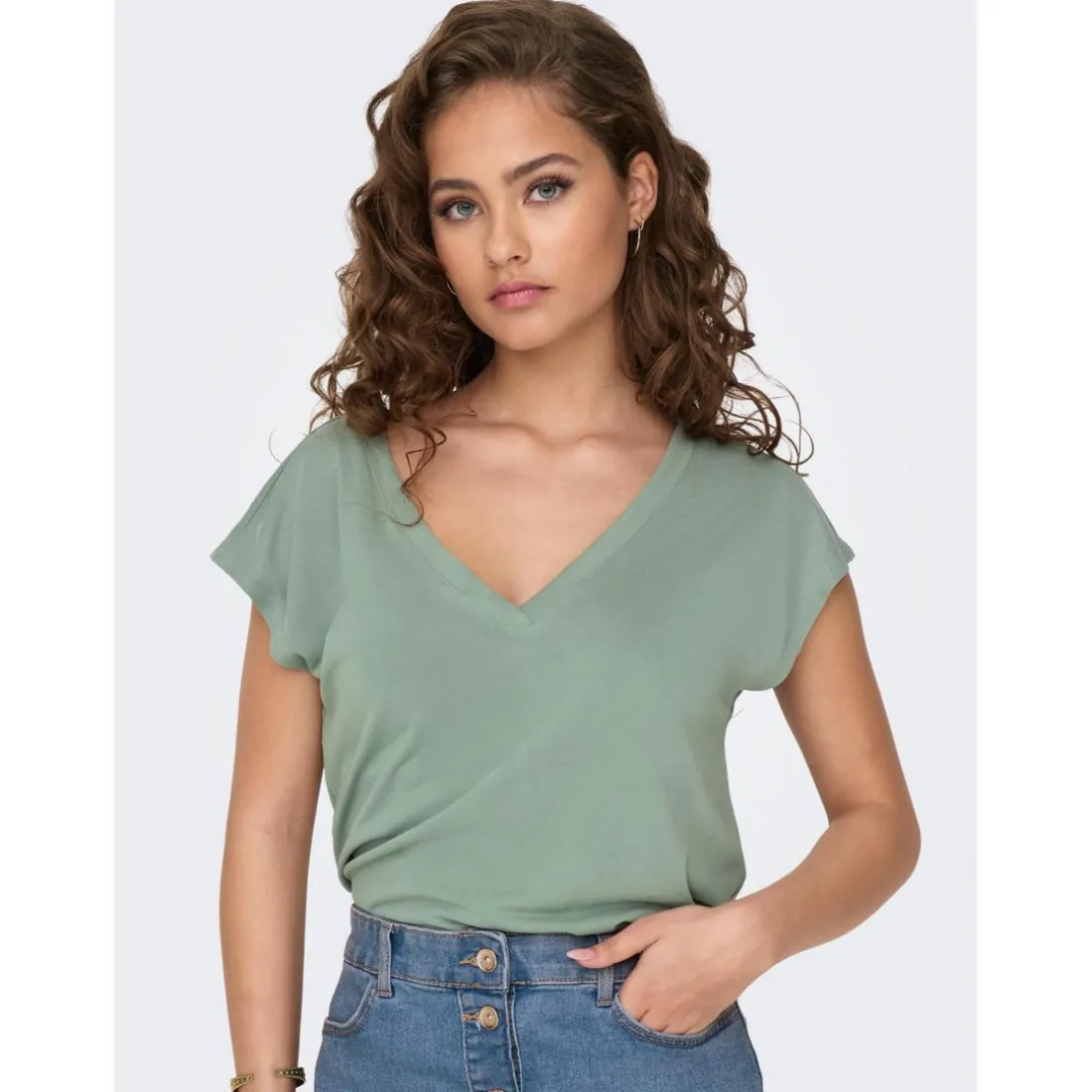 Top - Vert en coton modal